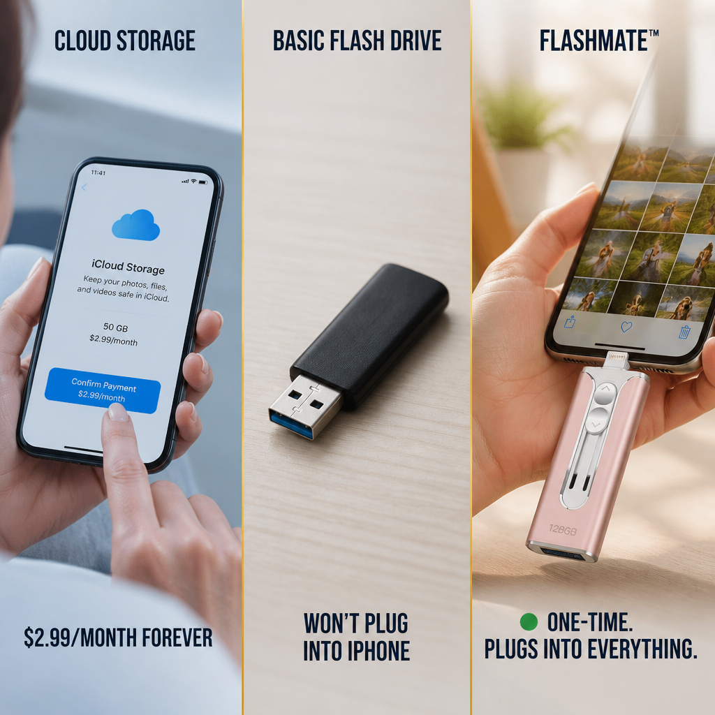 FlashMate™ — Stop Deleting Photos Just to Make Room for New Ones