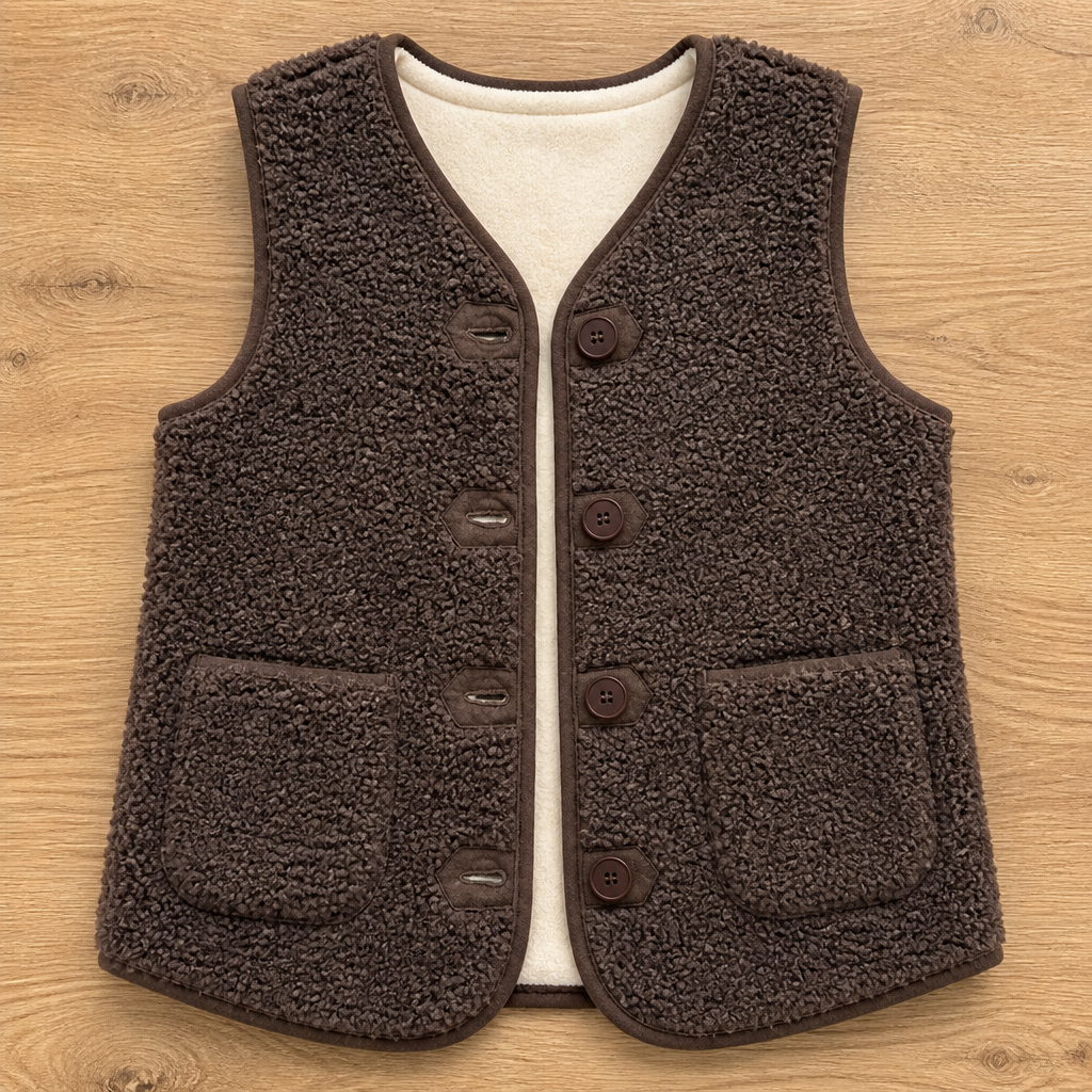 CloudWarm™ – Plush Sherpa Sleeveless Vest with Button Front