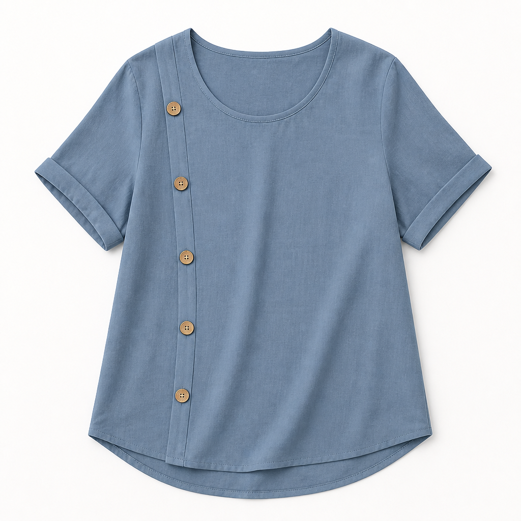 LumeaLuxe™ – Relaxed Cotton Blouse with Side-Button Detail