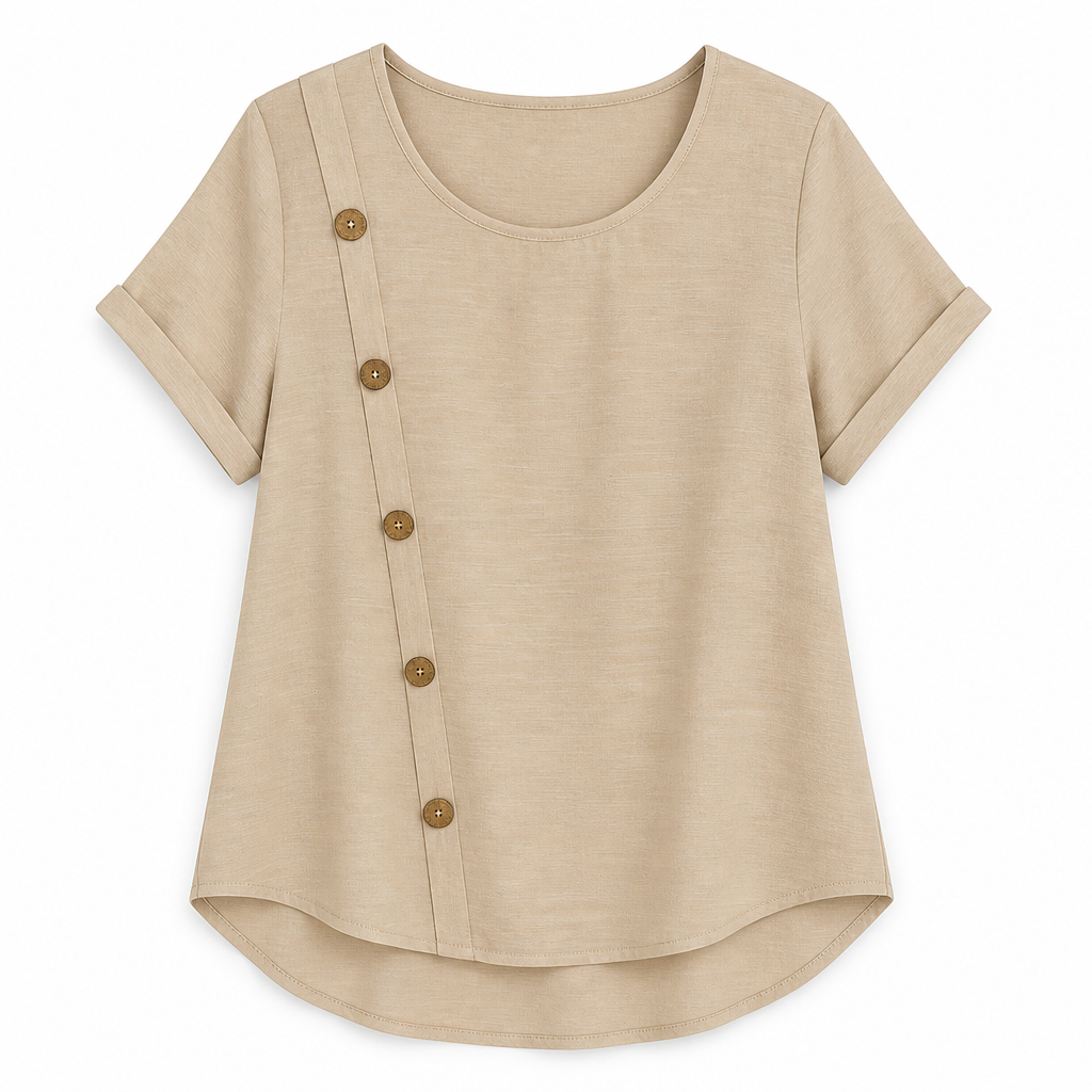 LumeaLuxe™ – Relaxed Cotton Blouse with Side-Button Detail