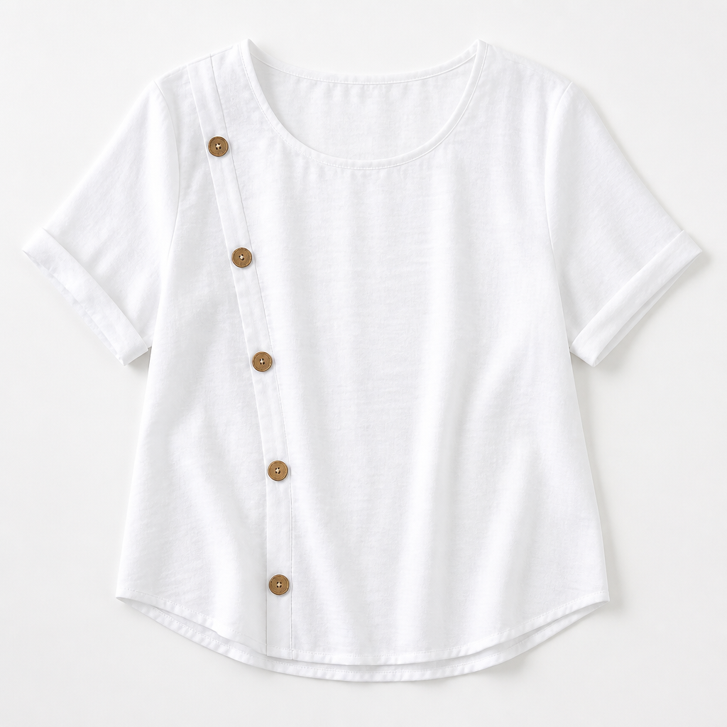 LumeaLuxe™ – Relaxed Cotton Blouse with Side-Button Detail