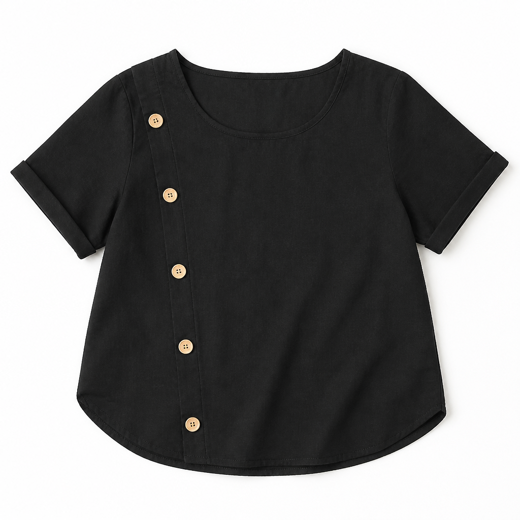 LumeaLuxe™ – Relaxed Cotton Blouse with Side-Button Detail