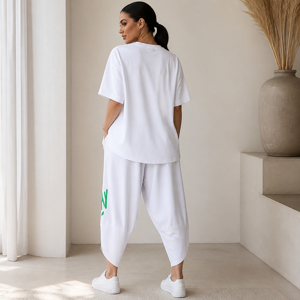 Brixa™ – Oversized Graffiti Print Lounge Two-Piece Set