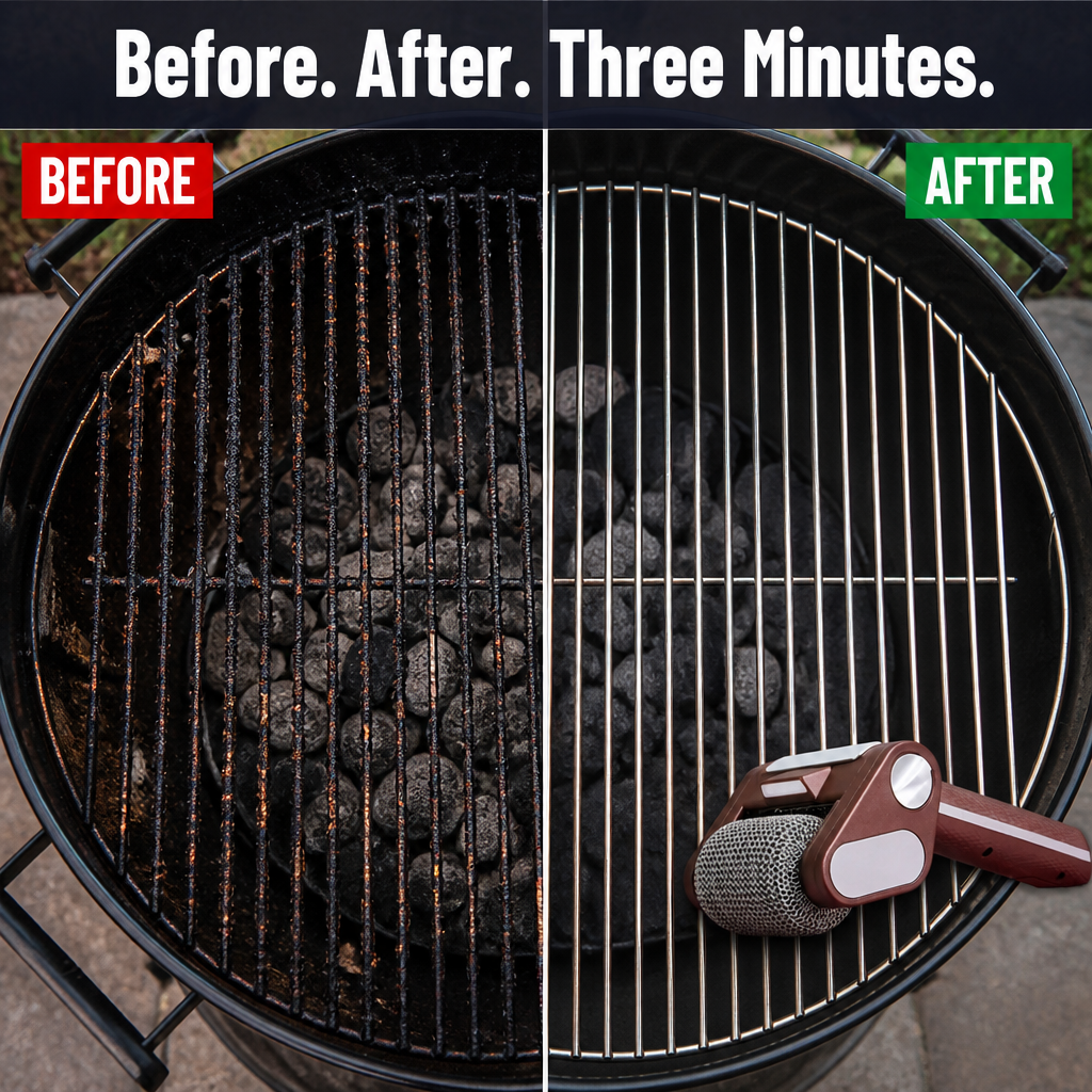 GrillGleam™ — Scrape Off Burnt-On Grease in Seconds Without a Single Loose Bristle