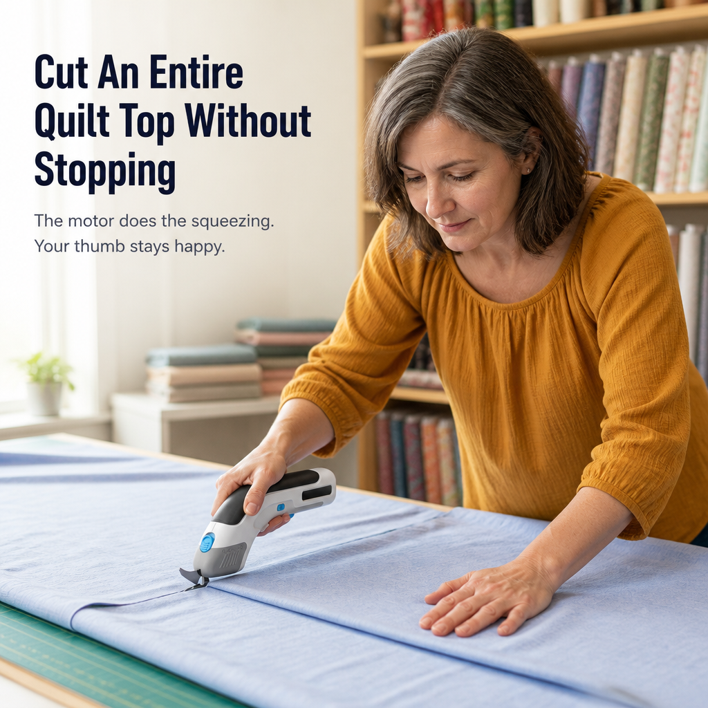 LuminaShear™ — Glide Through Fabric, Leather & Cardboard Without Hand Fatigue