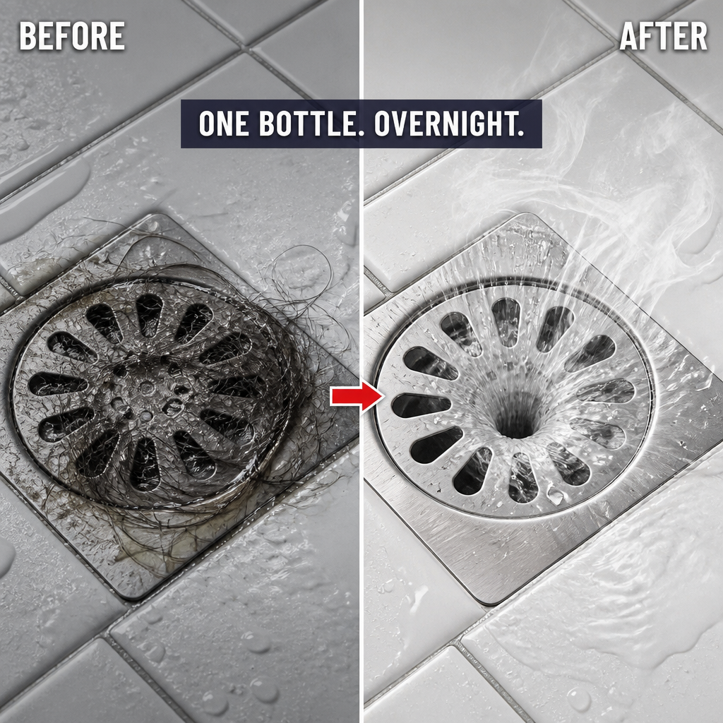 FlowForce™ — Crush Hair Clogs Overnight Without Plunging or Calling a Plumber