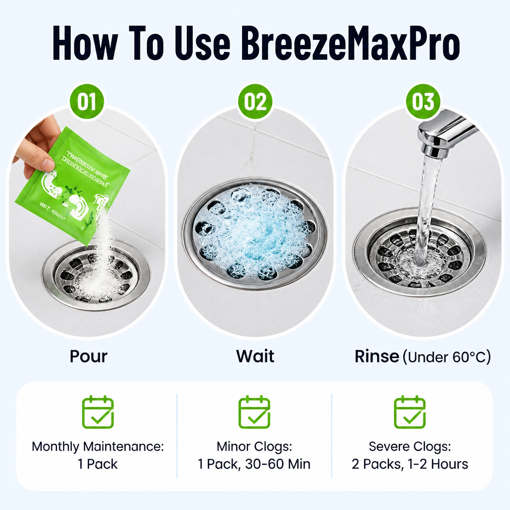BreezeMaxPro™ — Dissolve Stubborn Drain Clogs and Wipe Out The Rotten Smell