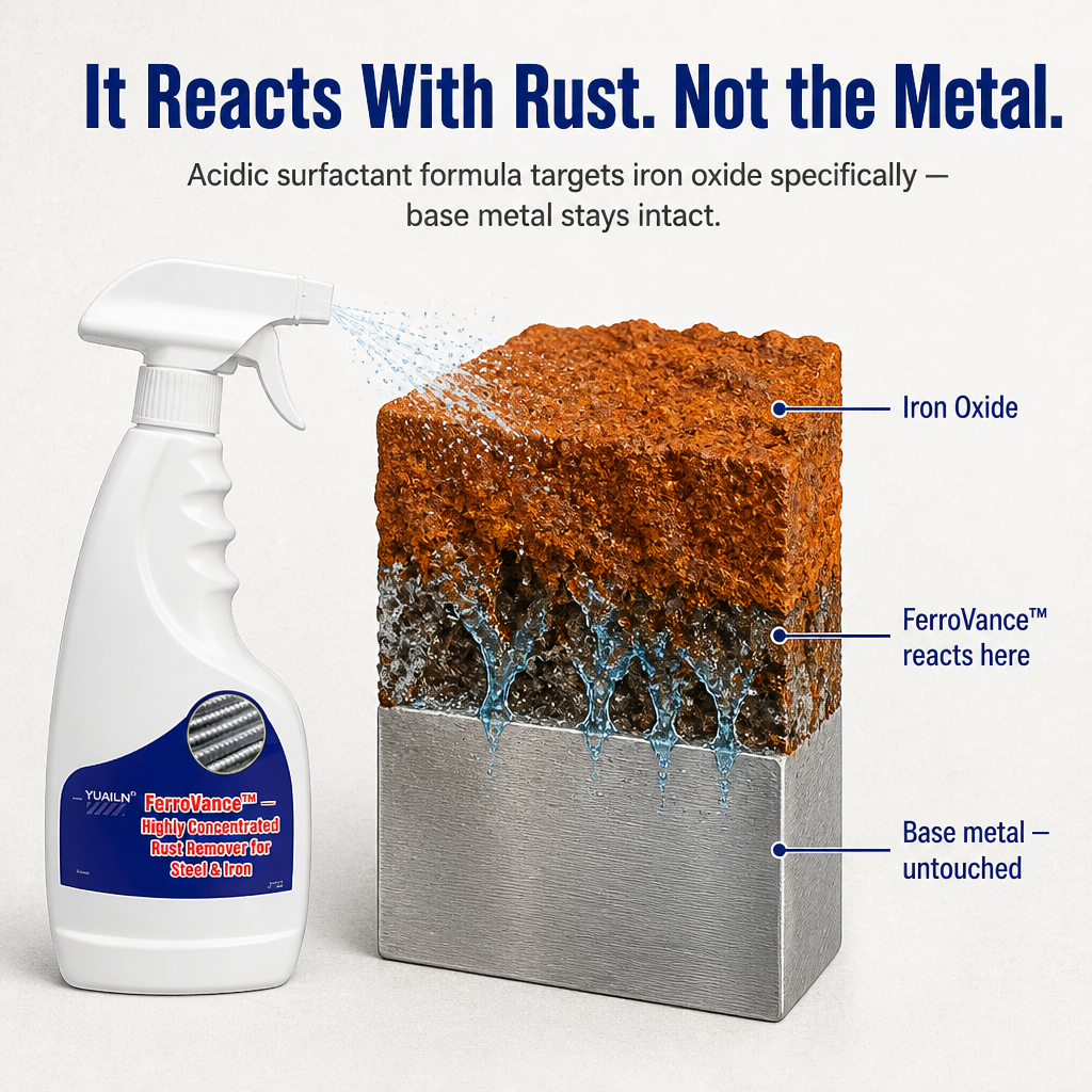 FerroVance™ — Dissolve Heavy Rust in Minutes Without Touching the Metal Underneath