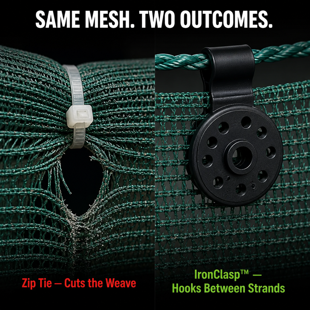 IronClasp™ — Lock Your Garden Shade Net Tight in Any Wind | 50-Pack