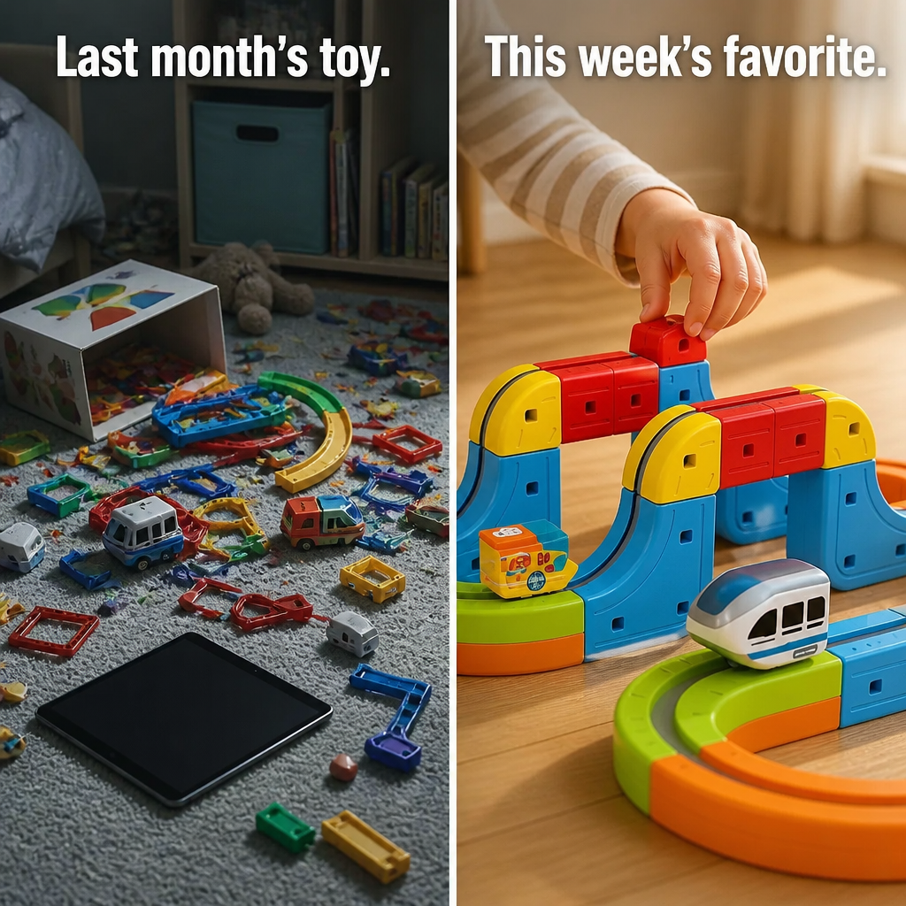 LuminaTrack™ — Snap Tracks Together and Send the Magnetic Train Gliding