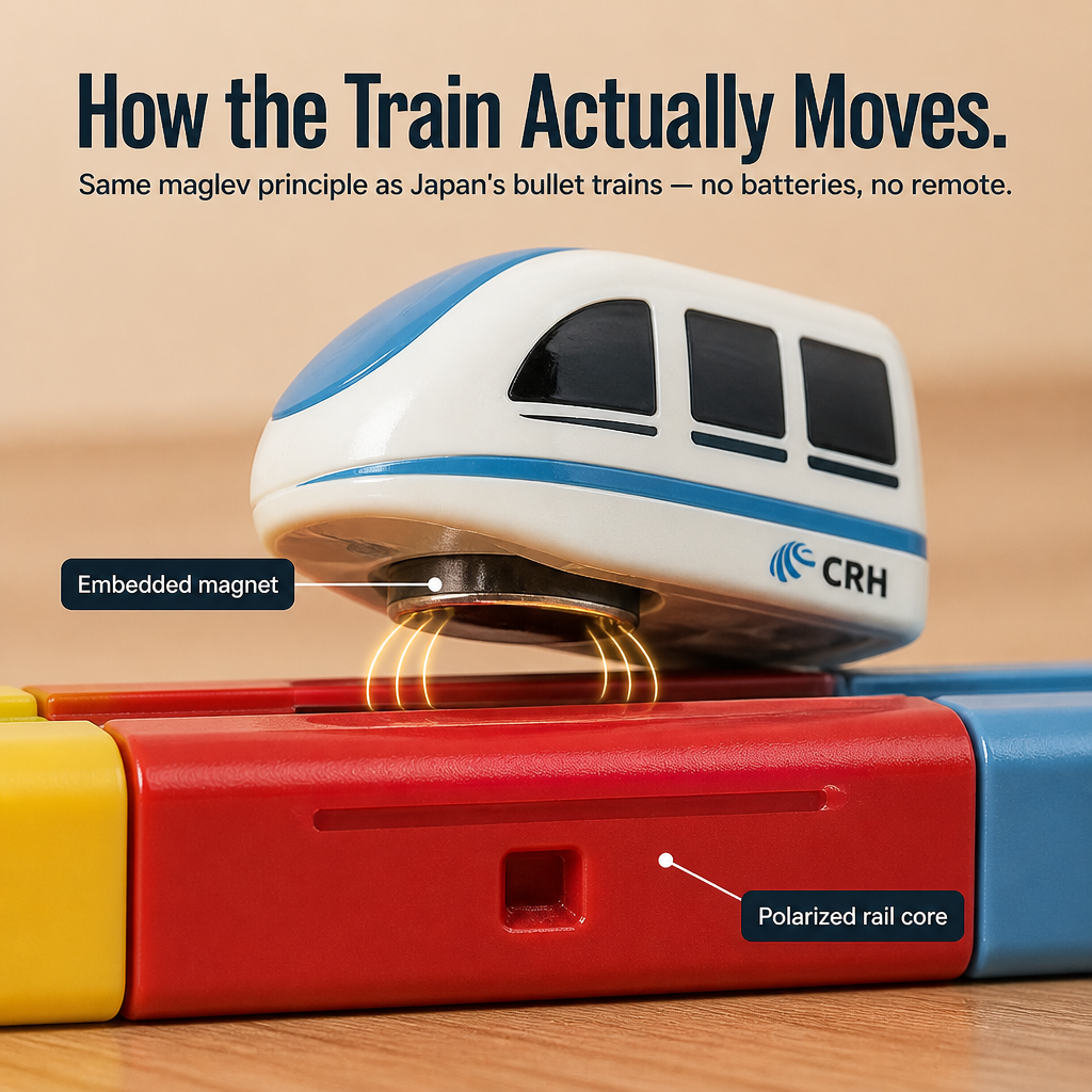LuminaTrack™ — Snap Tracks Together and Send the Magnetic Train Gliding