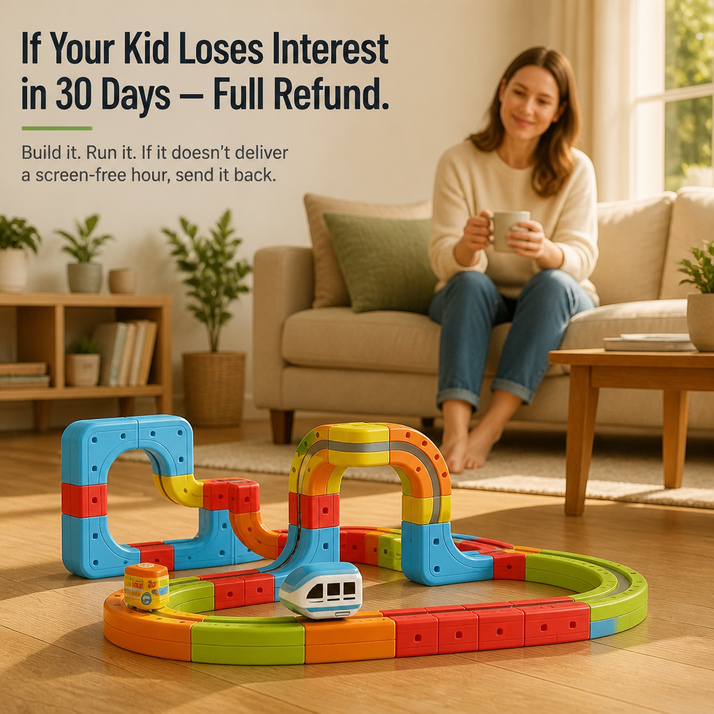 LuminaTrack™ — Snap Tracks Together and Send the Magnetic Train Gliding