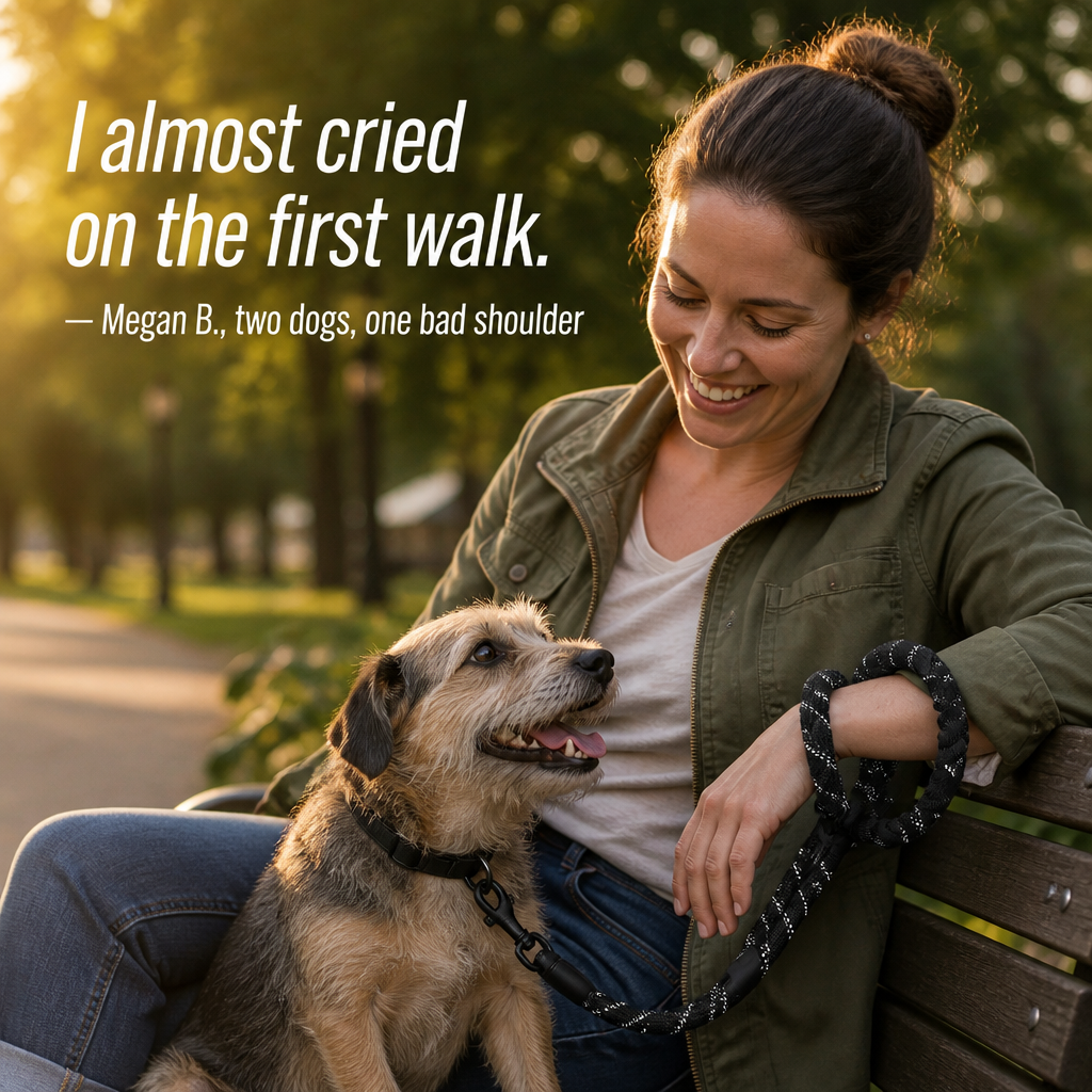 DuoStride™ — Walk Two Dogs Without Tangles, Jerks, or Wrist Strain