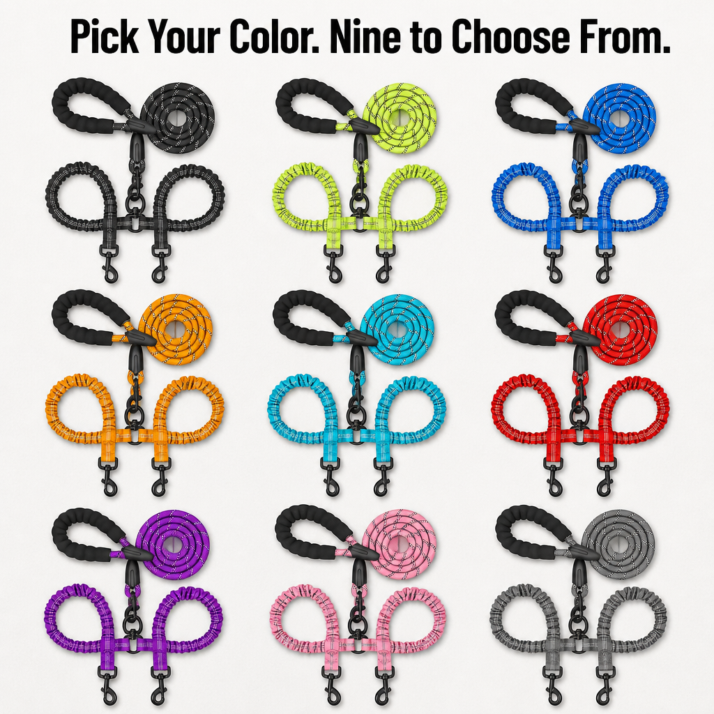 DuoStride™ — Walk Two Dogs Without Tangles, Jerks, or Wrist Strain
