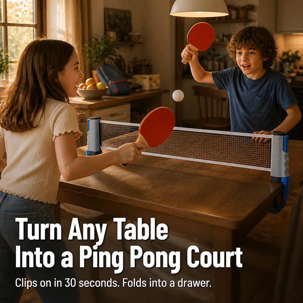 FlexiPong™ — Turn Any Table Into a Ping Pong Court in 30 Seconds