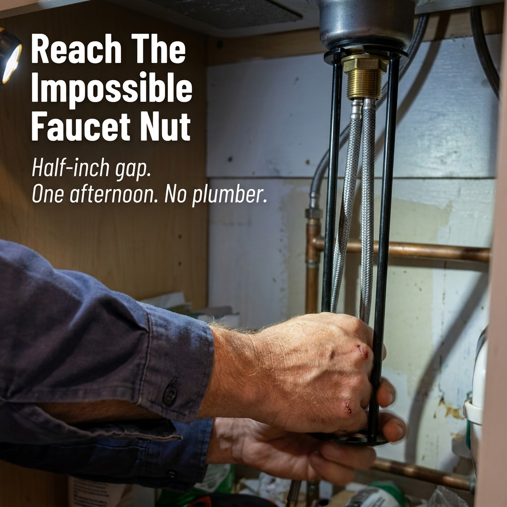 FlowMaster™ — Reach Stuck Faucet Nuts Without Yanking Out The Sink