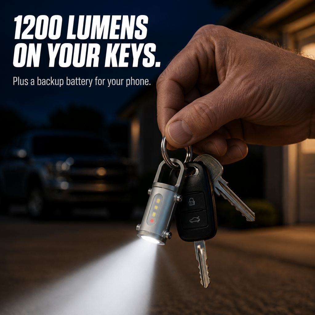 ValorBeam — Carry a 1200-Lumen Flashlight and Phone Charger on Your Keys