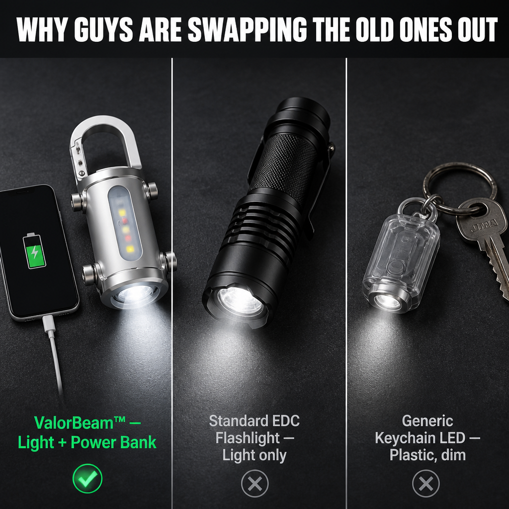 ValorBeam — Carry a 1200-Lumen Flashlight and Phone Charger on Your Keys