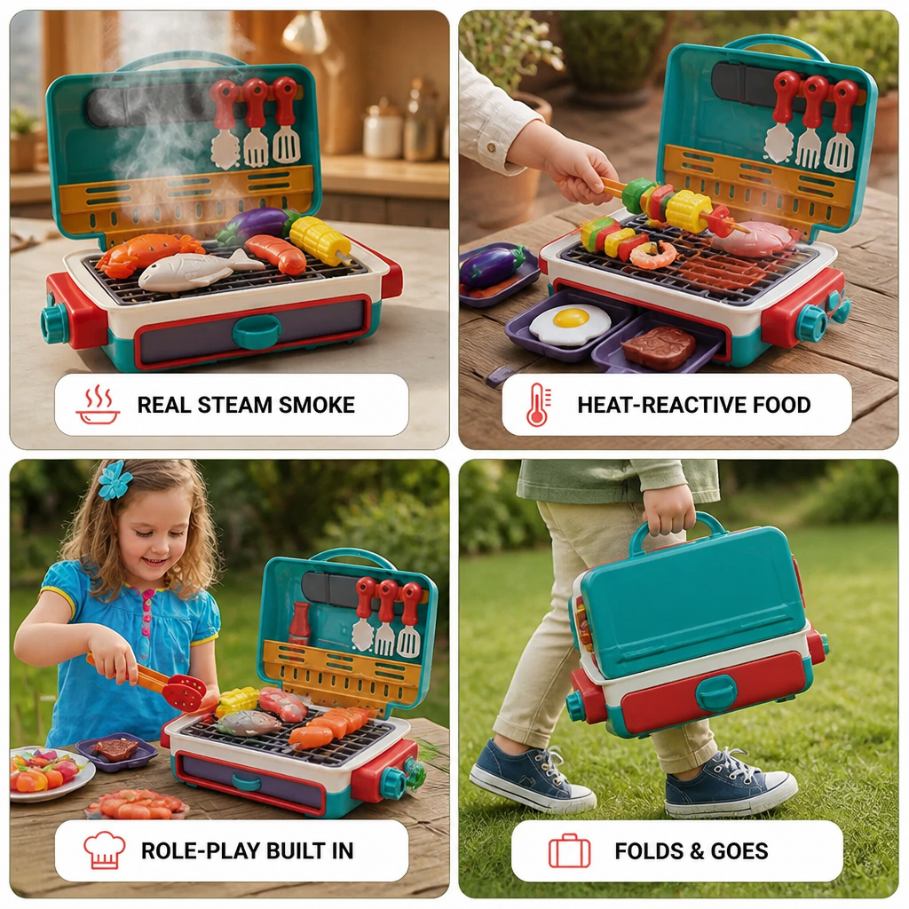 FlameCraft™ — Spark Screen-Free Pretend-Play With Real Smoke and Color-Changing Food