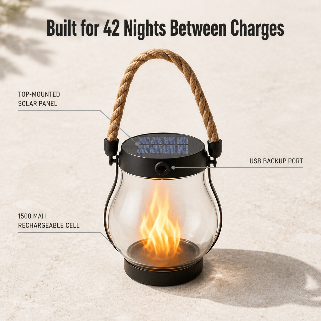 LumaFlare™ Solar Lantern — Light Any Patio With Real-Looking Flame Until Morning, No Wires