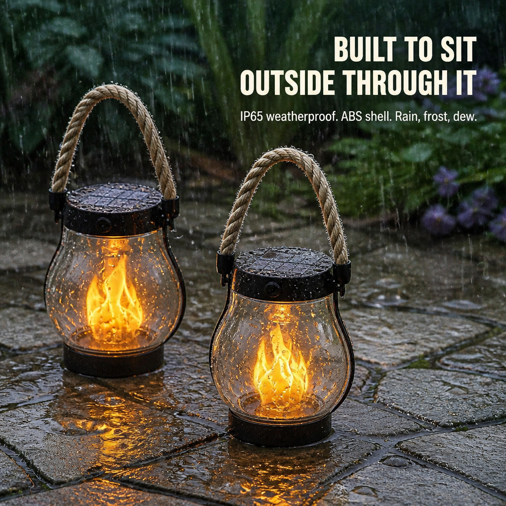LumaFlare™ Solar Lantern — Light Any Patio With Real-Looking Flame Until Morning, No Wires