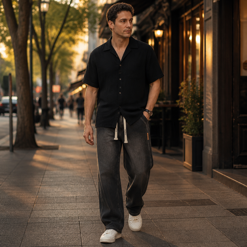 BrezeLane™ – Breathable Drawstring Loose Straight Summer Jeans