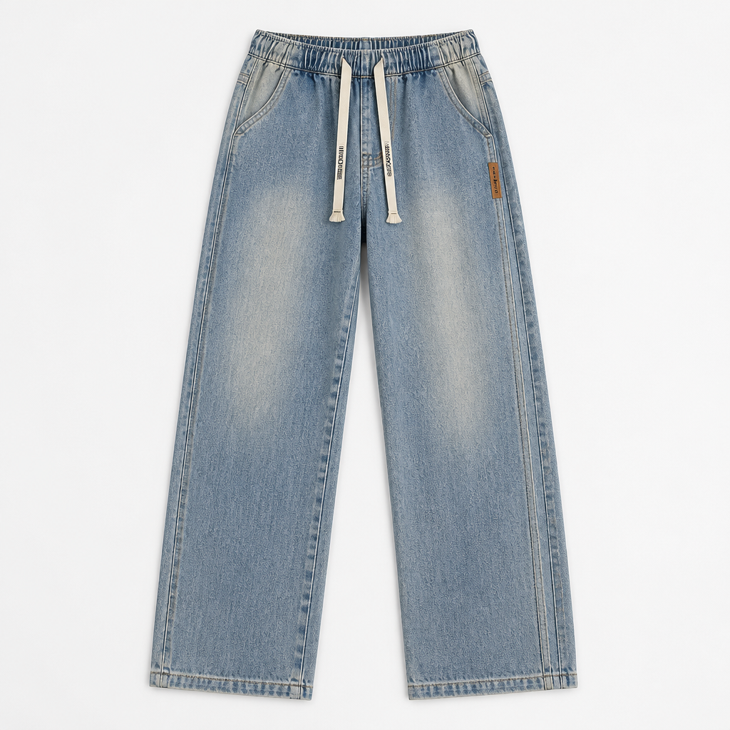 BrezeLane™ – Breathable Drawstring Loose Straight Summer Jeans