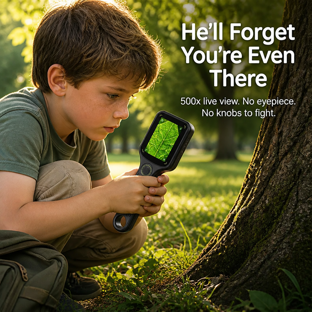 LuminaView™ — Show Curious Kids the 500x World Hiding Inside Every Leaf and Bug