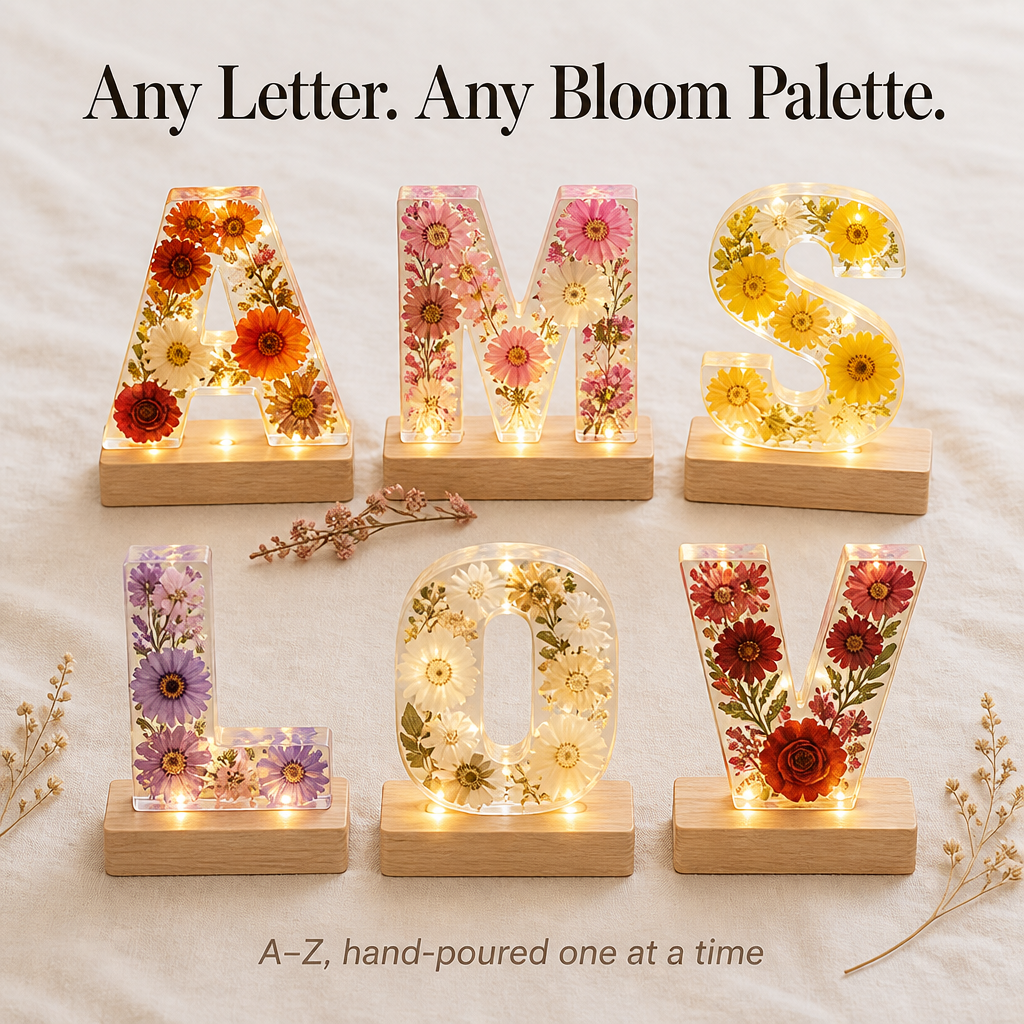 LumiFleur™ — Seal Real Dried Flowers Inside a Glowing Letter Made Just for Them