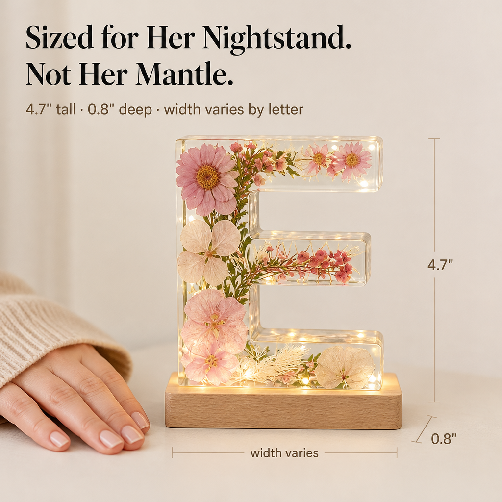 LumiFleur™ — Seal Real Dried Flowers Inside a Glowing Letter Made Just for Them