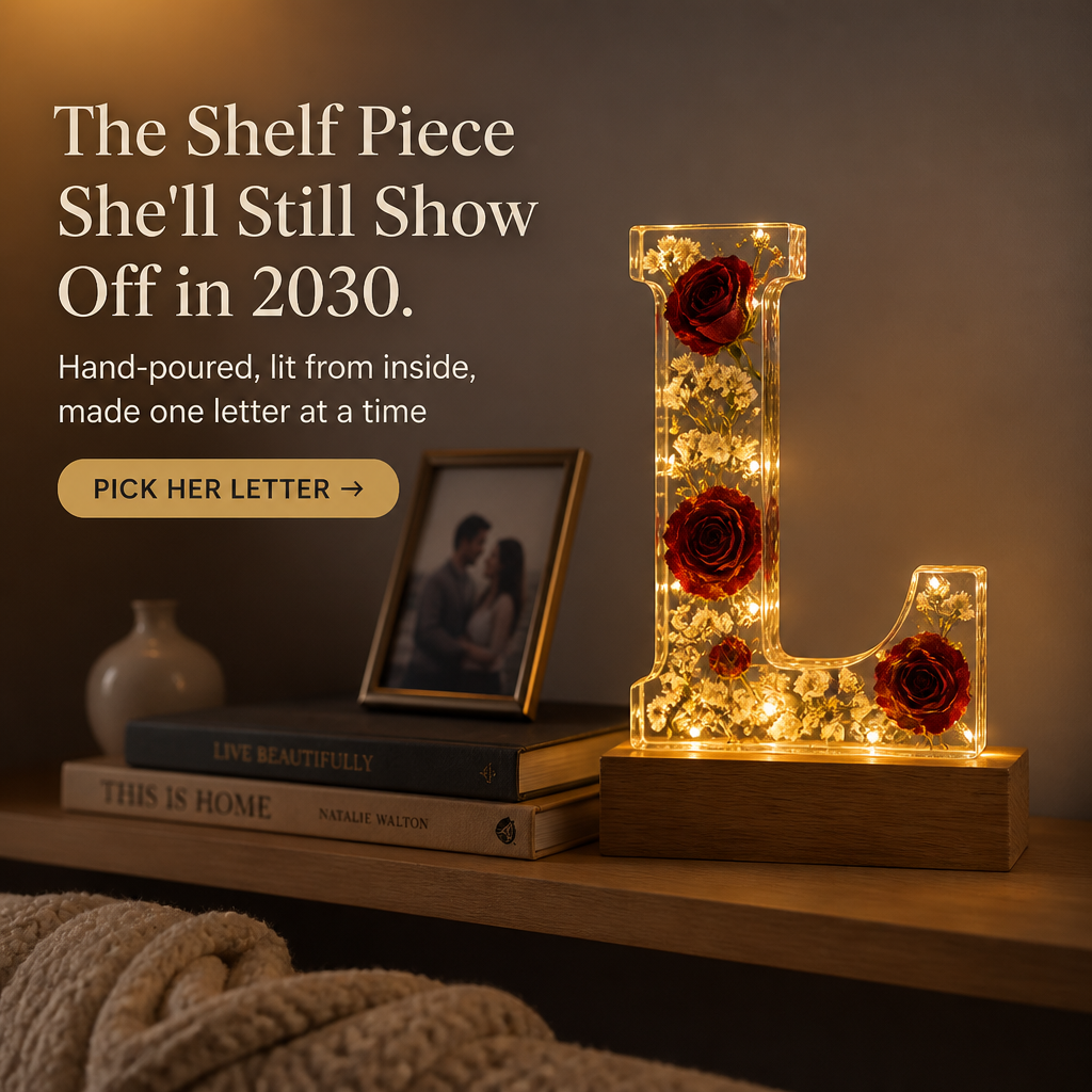 LumiFleur™ — Seal Real Dried Flowers Inside a Glowing Letter Made Just for Them