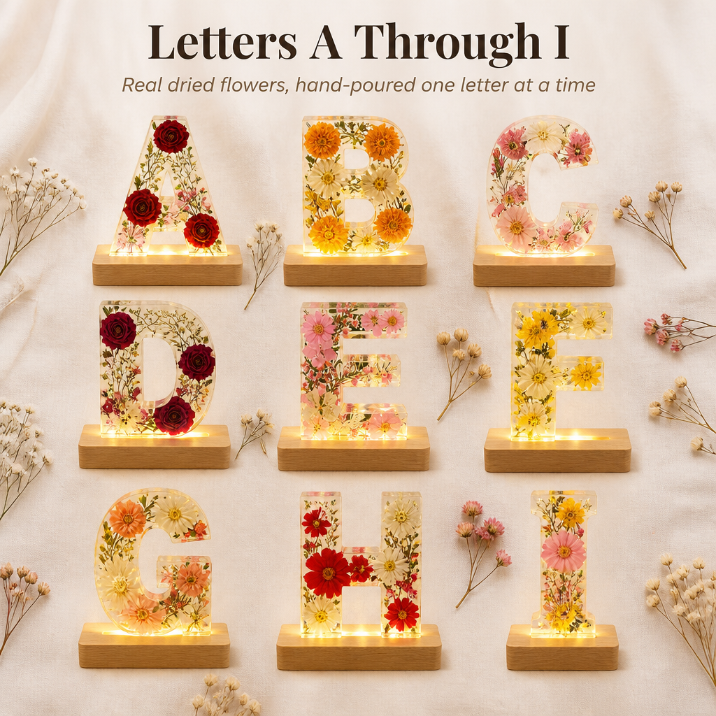 LumiFleur™ — Seal Real Dried Flowers Inside a Glowing Letter Made Just for Them