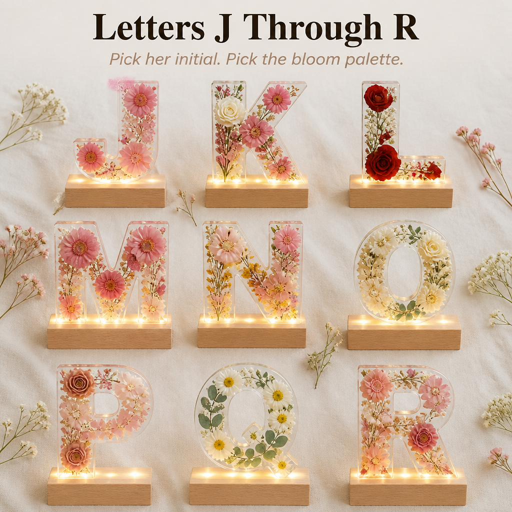 LumiFleur™ — Seal Real Dried Flowers Inside a Glowing Letter Made Just for Them