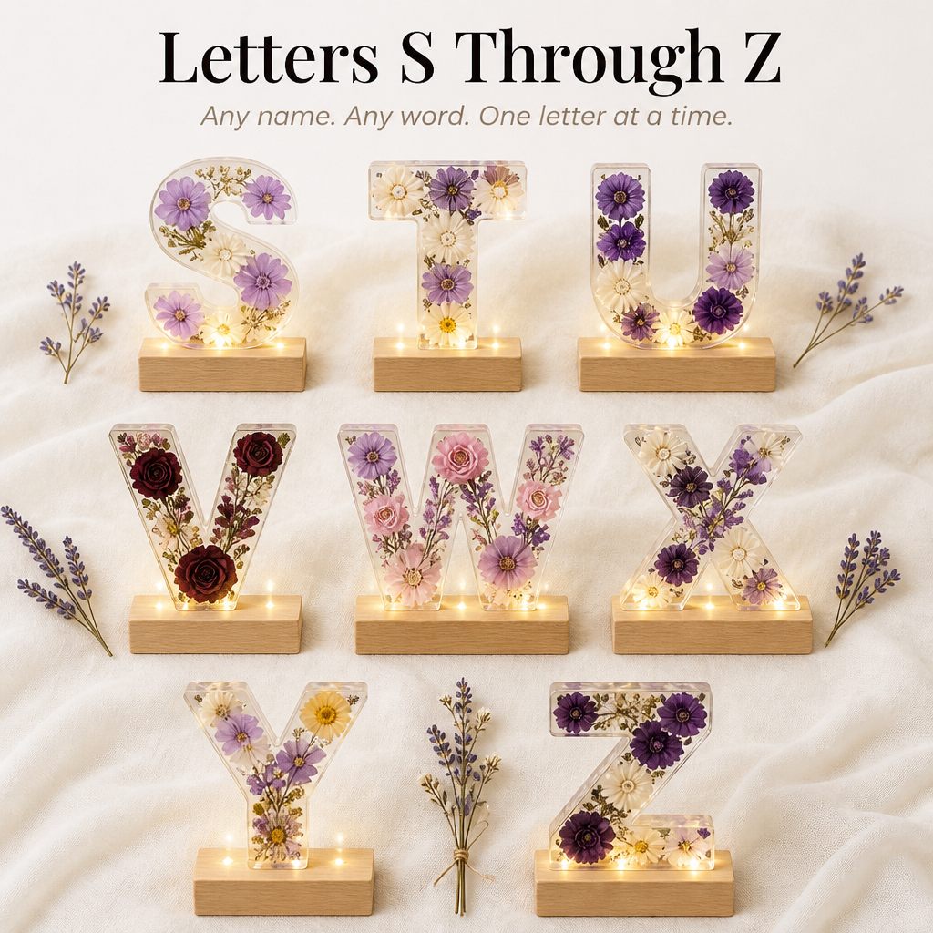 LumiFleur™ — Seal Real Dried Flowers Inside a Glowing Letter Made Just for Them