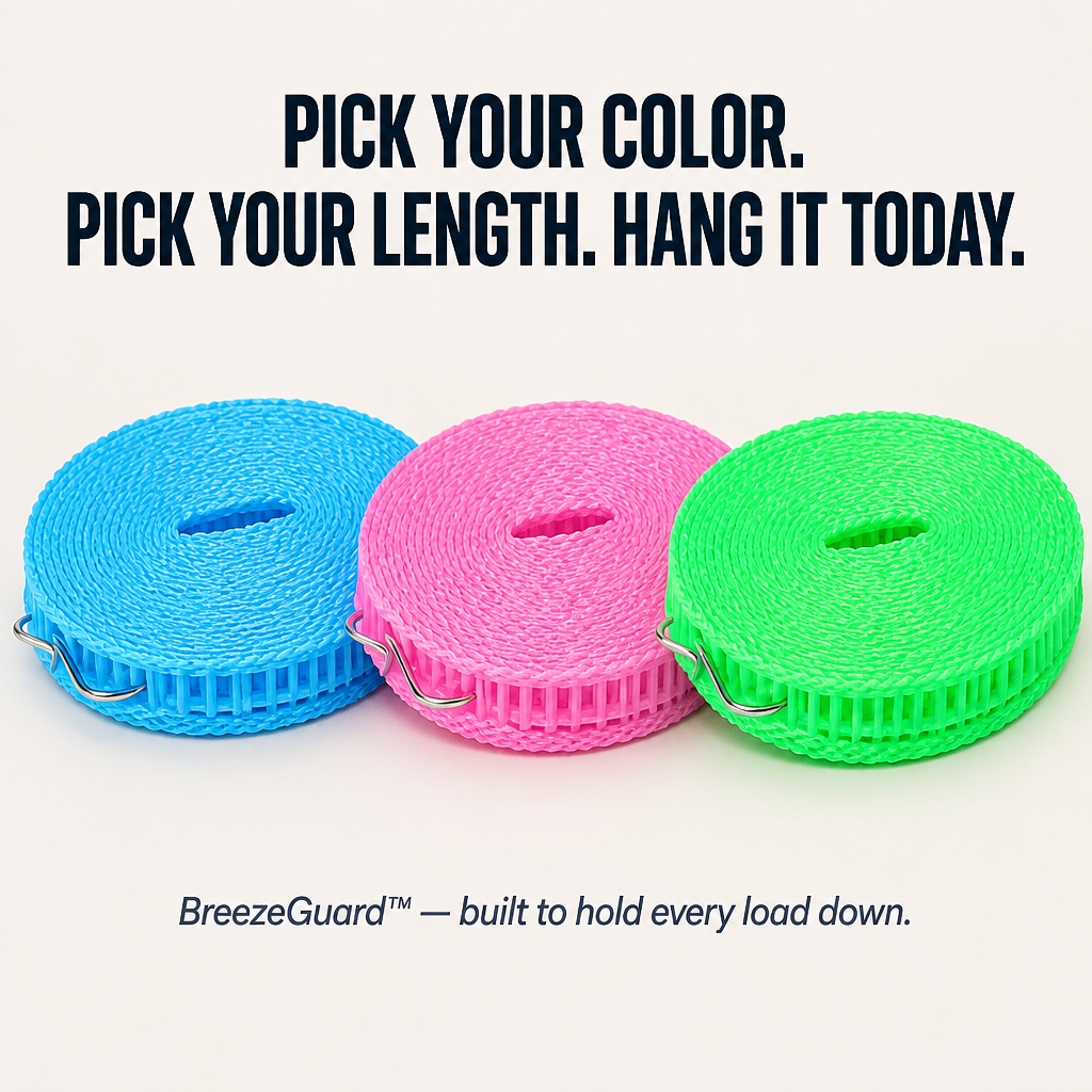 BreezeGuard™ — Lock Every Shirt Down So Wind Can't Touch Your Laundry