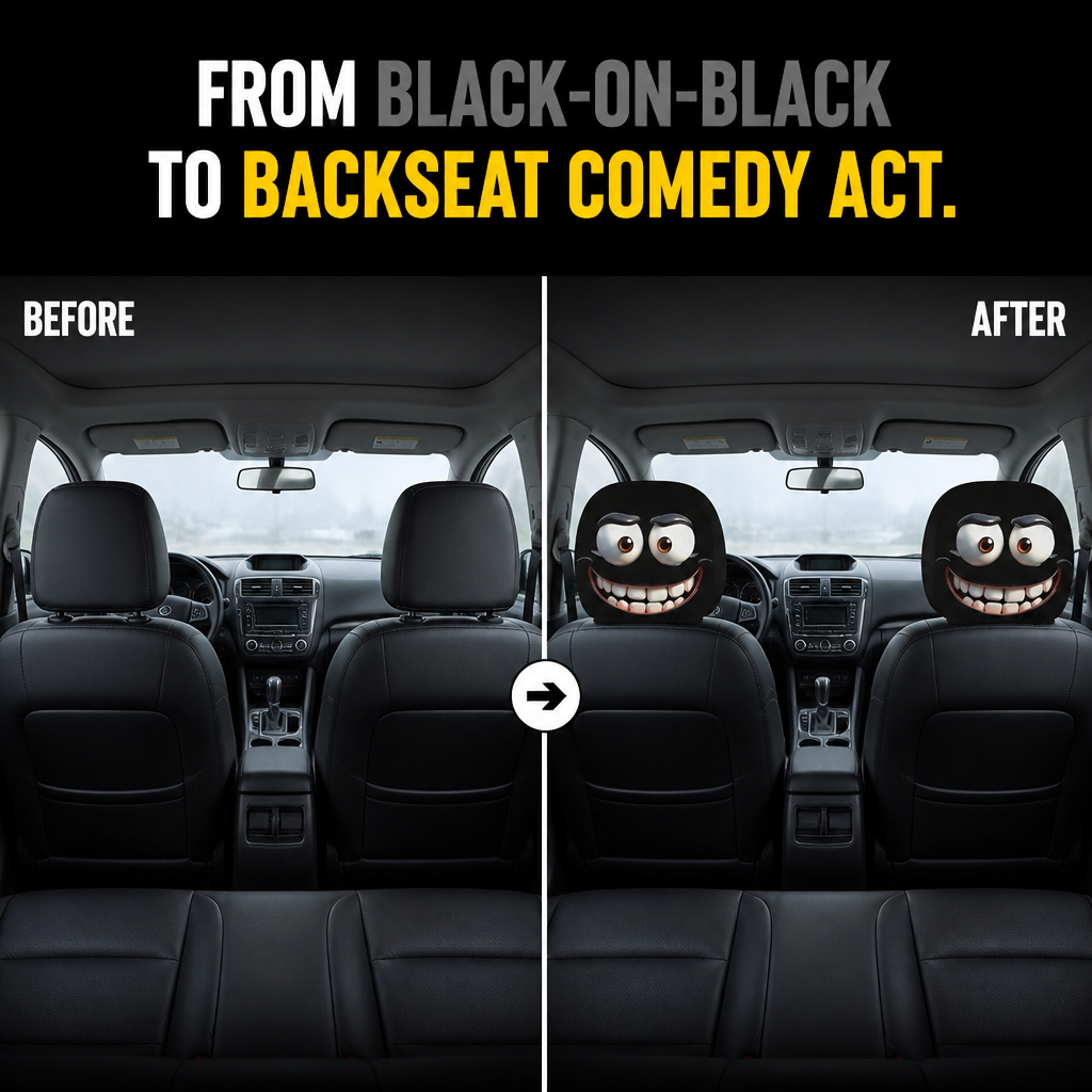 HappyCaps™ — Slip Cartoon Faces Onto Your Headrests and Make Strangers Stare