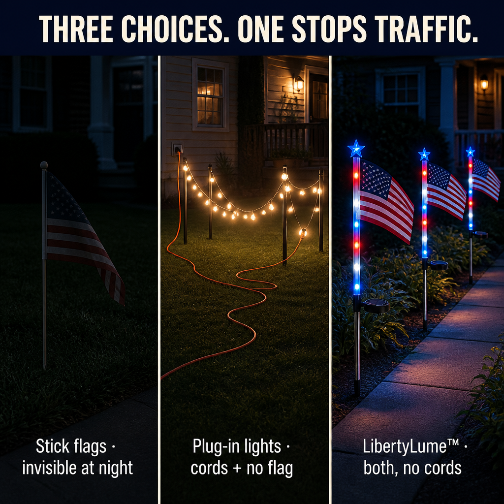 LibertyLume™ — Plant Solar Flag Lights That Glow Every Patriotic Holiday