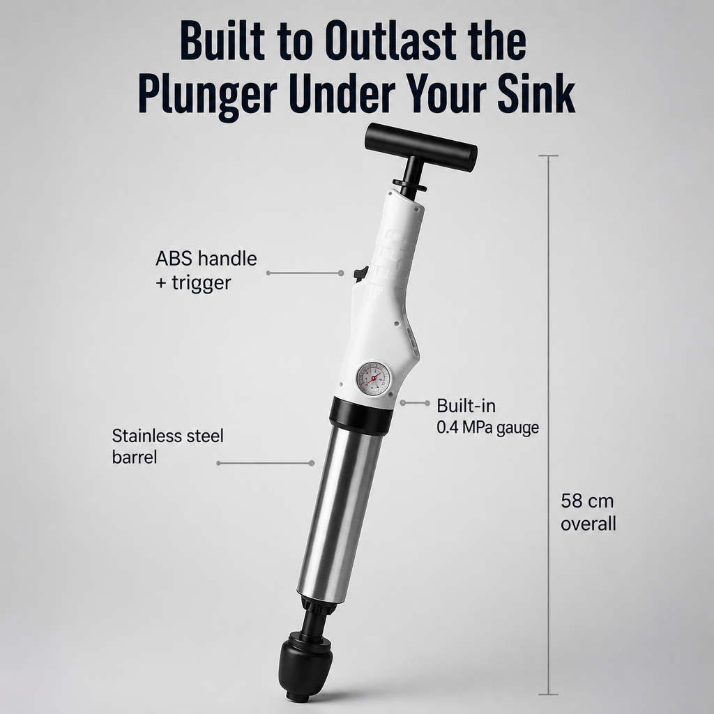 FlowForce™ — Blast Out Stubborn Clogs in Seconds Without a Plumber