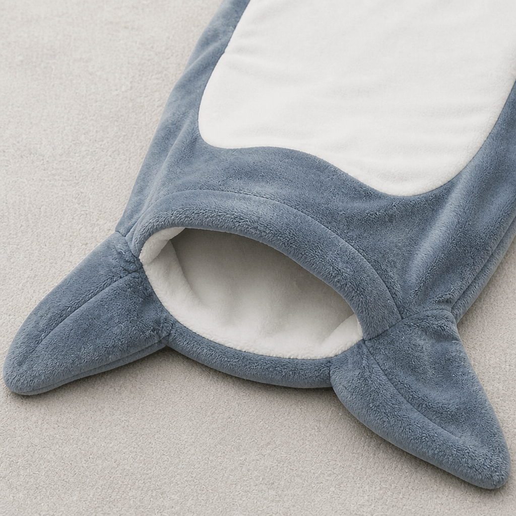 AquaSnug™ – Hooded Shark Flannel Sleeping-Bag Blanket