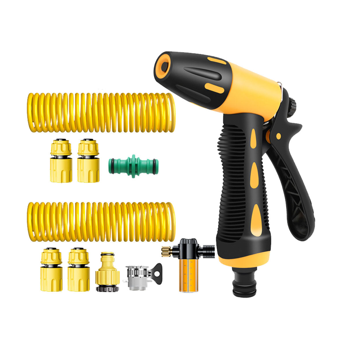 Extendable Water Gun with High Pressure and Coiled Hose
