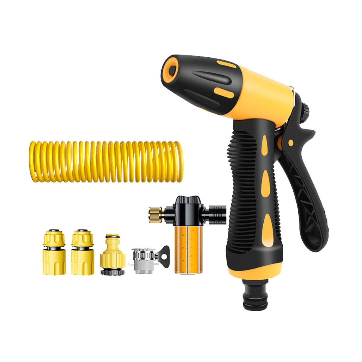 Extendable Water Gun with High Pressure and Coiled Hose
