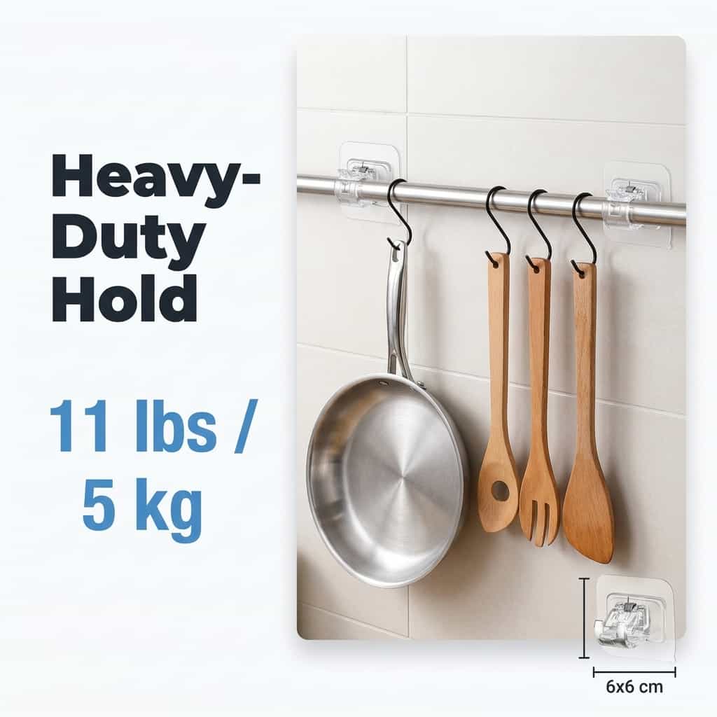 5cm Damage-Free Wall Hooks for Organization & Home Decor