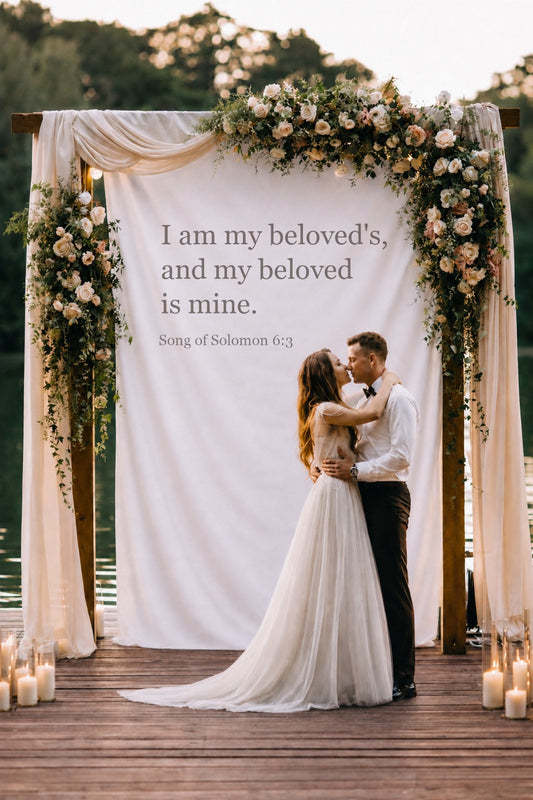 Personalized Wedding Backdrop for Wedding Photography, 'I am my beloved's, and my beloved is mine.'