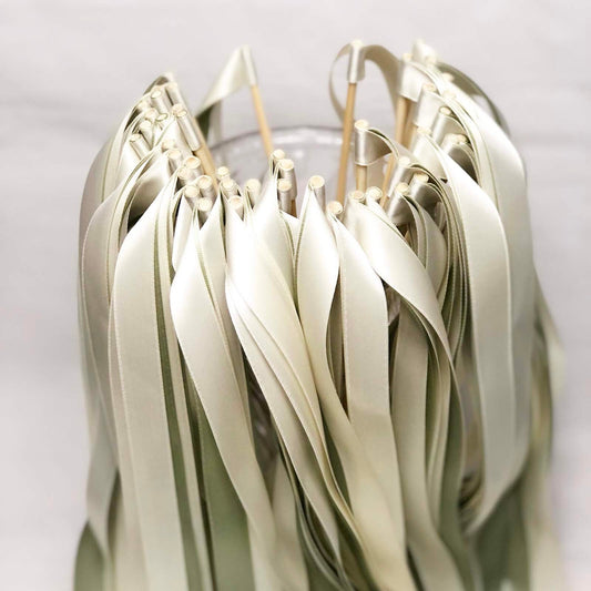 Luxury Ivory Ribbon Wands for Elegant Wedding Ceremony Exit