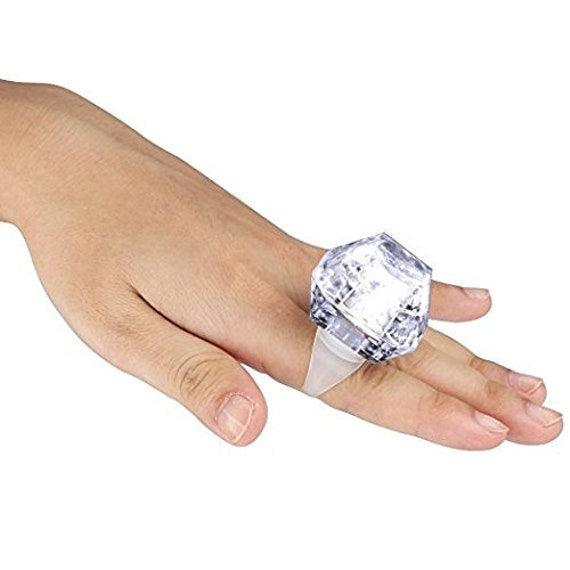 LED Light Up Jewel Engagement Party Rings / Bachelorette/ Wedding Party Favors - If you say i do