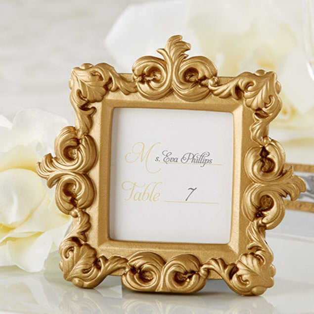 24pcs Gold Frame Wedding Table Number Mini Gold Place Card Frames Baroque Wedding Table Card Frame Gold Mini Picture Frames