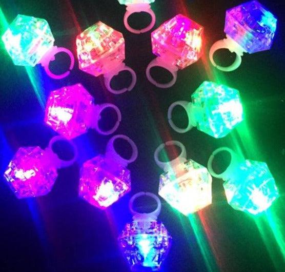 LED Light Up Jewel Engagement Party Rings / Bachelorette/ Wedding Party Favors - If you say i do