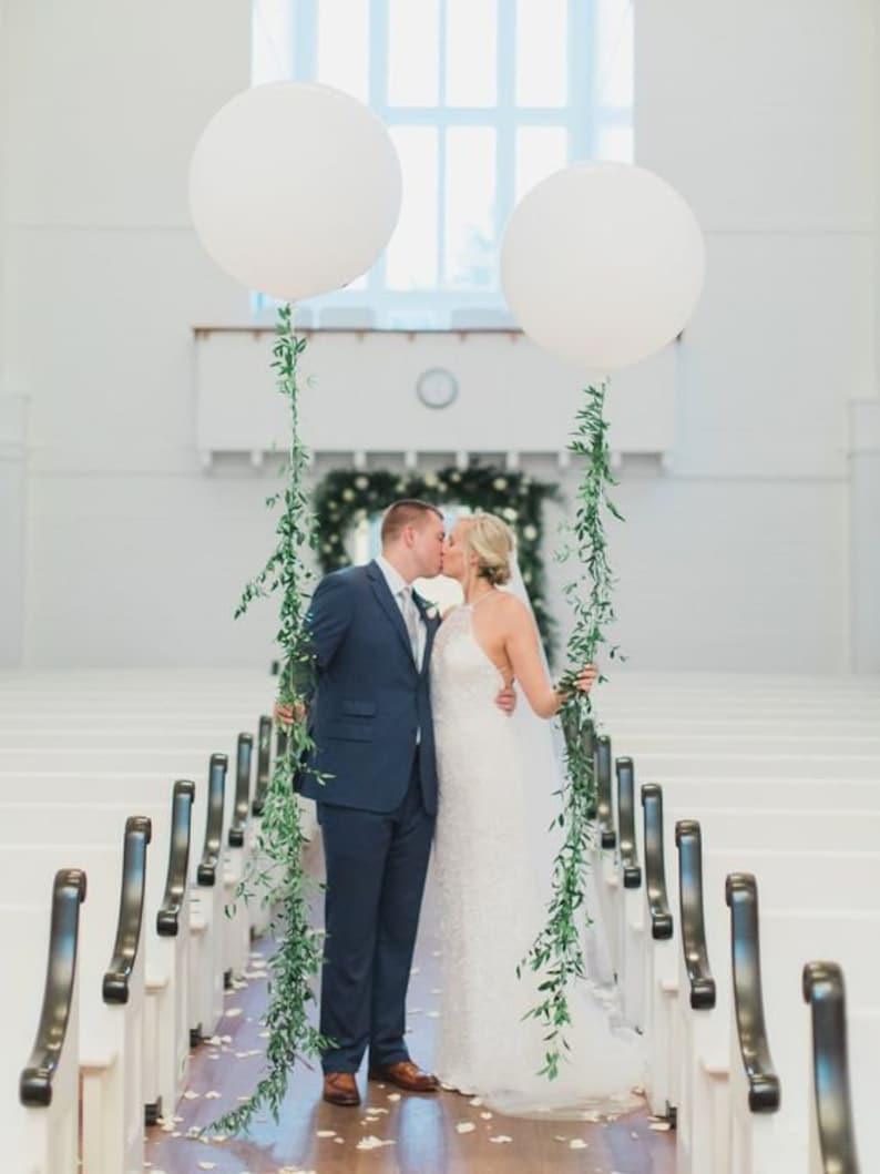 White 36" inch Big Giant Jumbo Balloons with Vines | Greenery | Garland Perfect for Minimalist Rustic Wedding - If you say i do