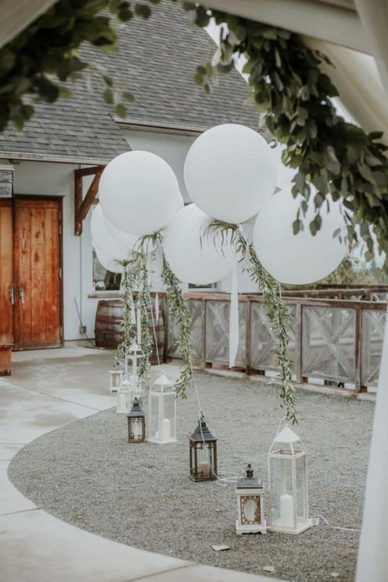 White 36" inch Big Giant Jumbo Balloons with Vines | Greenery | Garland Perfect for Minimalist Rustic Wedding - If you say i do