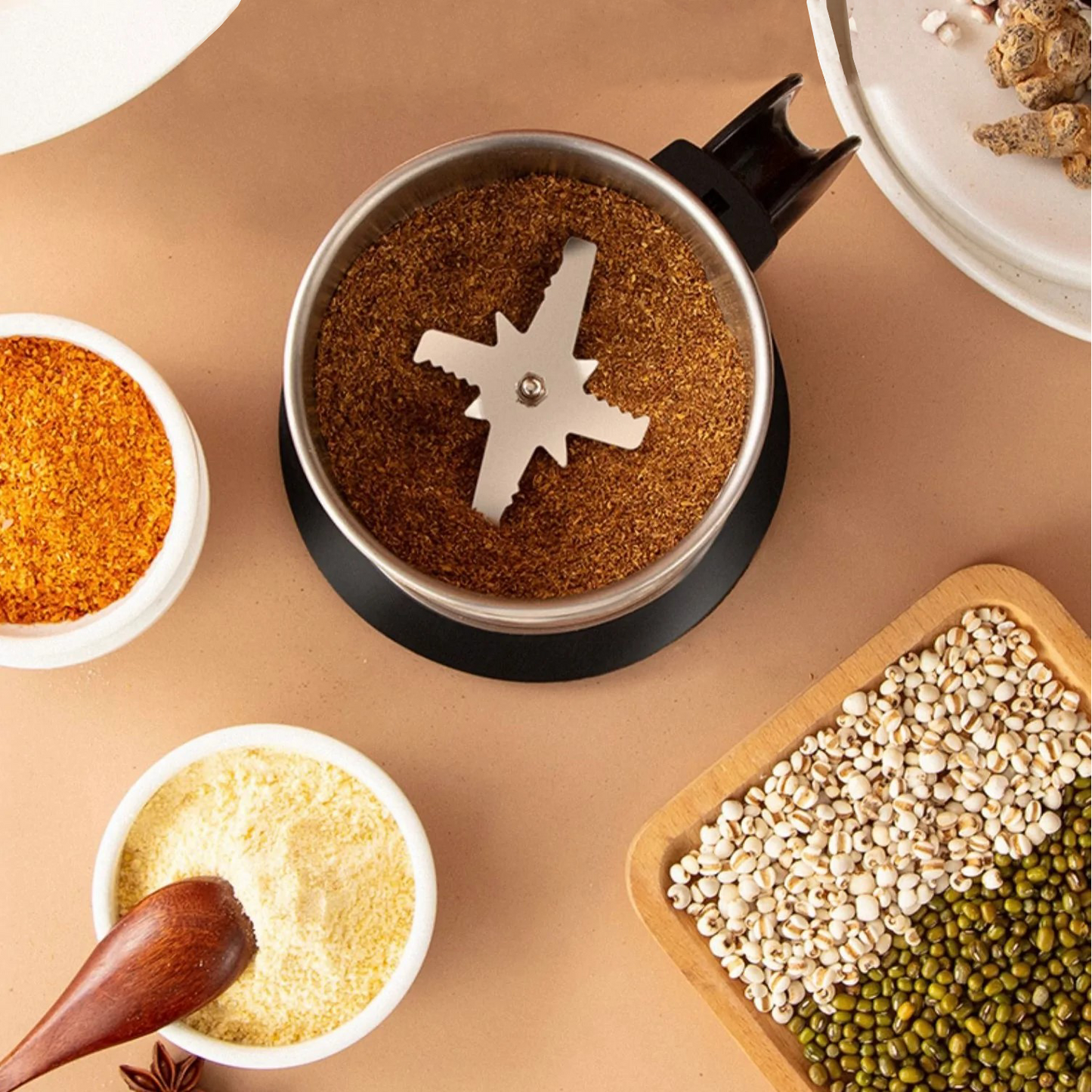 Compact Food Grinder – Quick One-Touch Mill for Coffee, Herbs & Spices